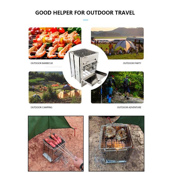 Гриль барбекю гриля угля барбекю складчатости нержавеющей стали мини