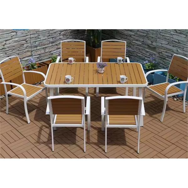 Умываемый 6-местный патио набор водонепроницаемый полидревесной наружный стол и стулья