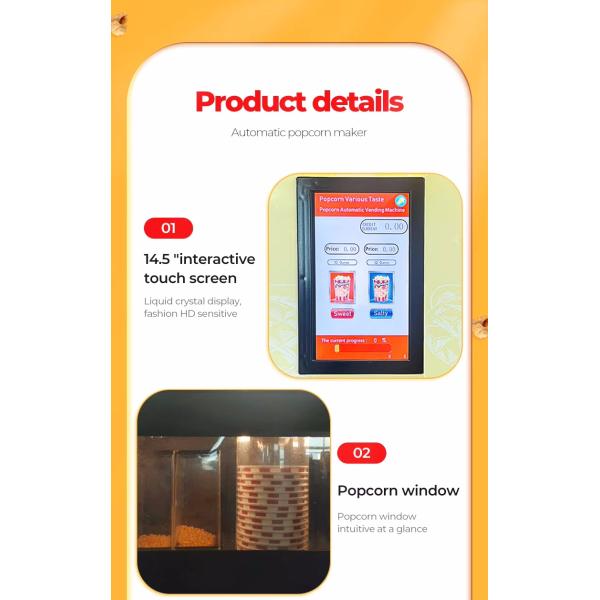 utomatic Popcorn Vending Machine With 2 Flavors for Commercial Use Snack Food Popcorn Vending Machine