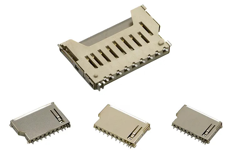 Короткий тип раковина нажима нажима соединителя карты памяти тела 9Pin SD меди