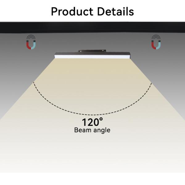 120 Degree Beam Angle Magnetic Track Lamp 24VDC Magnetic Flood Light Track Lighting