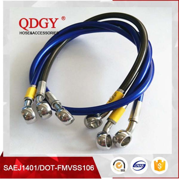 DOT FMVSS106 approved 1/8 SAE J1401 standard colored stainless steel braided brake hose, braided bra