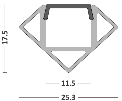 90 градусов 18x18mm замороженный профиль СИД 6063 T5 угловой
