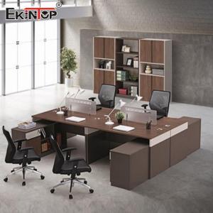 Compartimentos multifuncionais da mesa de escritório, mesa de madeira da estação