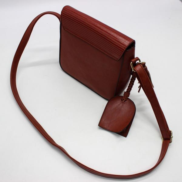 7cm Red Leather Crossbody Purse 124cm Strap One Handle Shoulder Bag