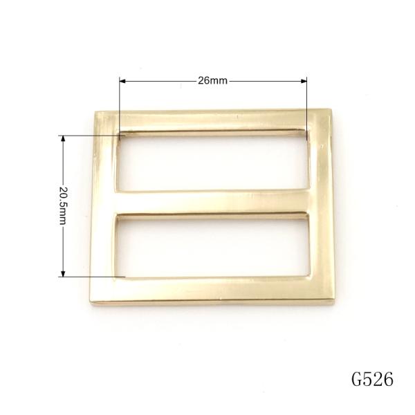 Shiny Metal Square Buckle 26mm Gold Plated Buckles OEM / ODM For Handbag