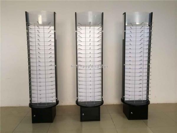 Black Wood Base Metal Hook Eyewear Store Sunglass Display Stand