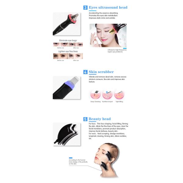 9 в 1 всесторонней машине красоты кожи управления для глубокой чистки