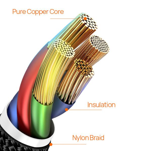 90 Degree USB Lightning Charging Cable Sync Data PD 18W Charging