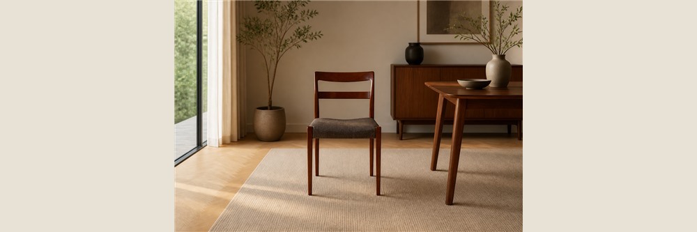 Curved Double-Slat Upholstered Dining Chair  CYC-064