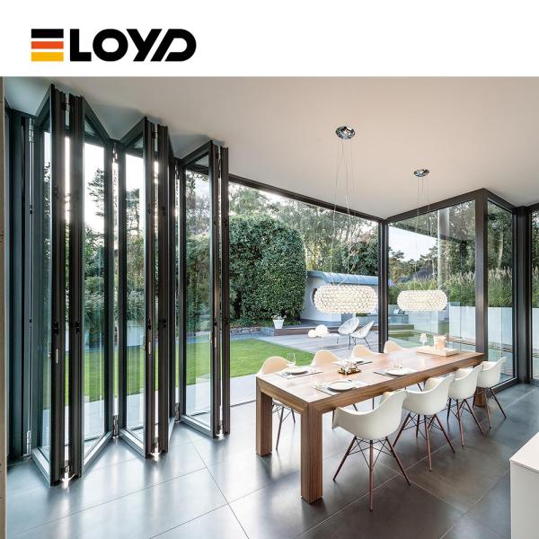 Residential Internal Accordion Aluminum Sliding Glass Doors Bifold 28 inch