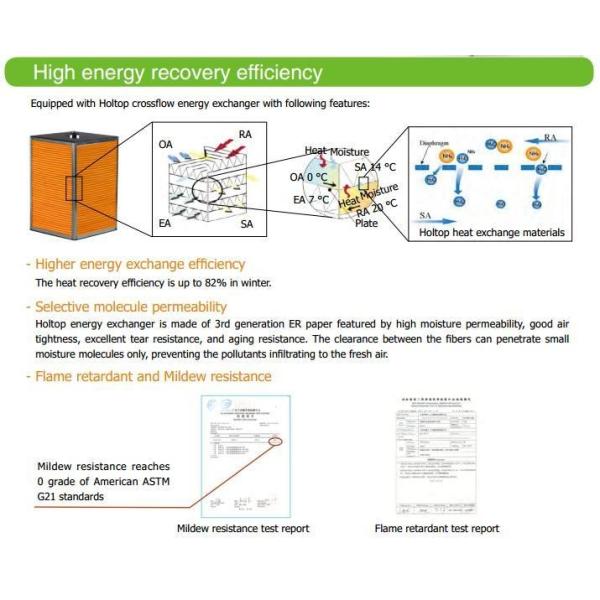Residential Energy Recovery Ventilation System ERVs 200~400 M3/H AC Motor