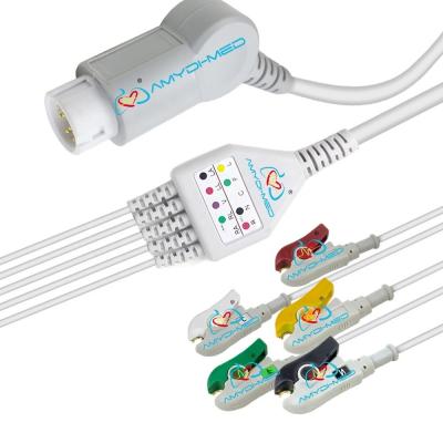 Electrode Clip 3 Lead Ecg Cable Round 12P TPU Jacket Customizable