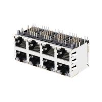 Conector portuario multi 1000 del puerto Rj45 de la base-T 2x4 de JX0B-3051NL con el LED Verde-amarillo