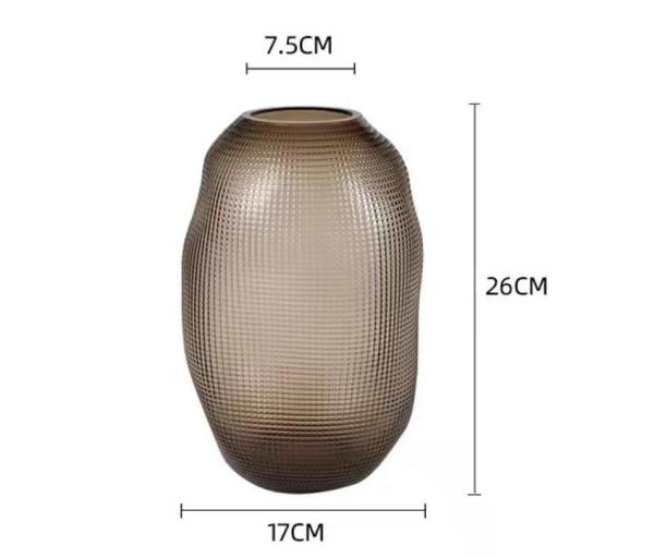 Vaso de vidro de âmbar Decoração da mesa de jantar peça central estilo vintage moderno 32cm