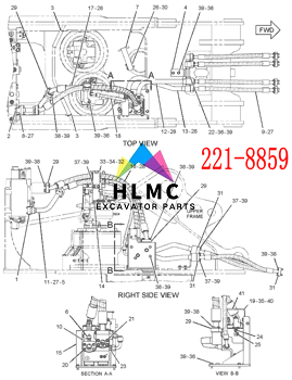 E320C Switch Excavator CA2218859 221-8859 2218859 Excavator Electric Parts Hydraulic Pump Pressure Sensor Switch
