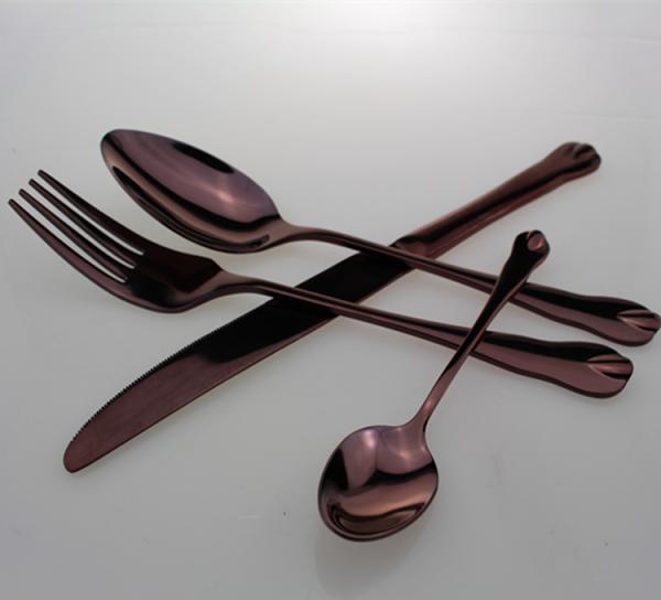 Newto Stainless steel colorful cutlery/ coffee color flatware/wedding cutlery