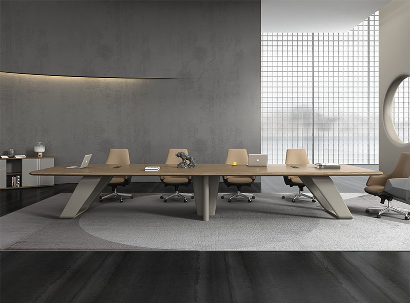 Premium Conference Table for Meeting Rooms – Durable Steel Leg Support, Fully Integrated Power System with AC Outlets and USB Charging Ports for Effortless Device Connectivity