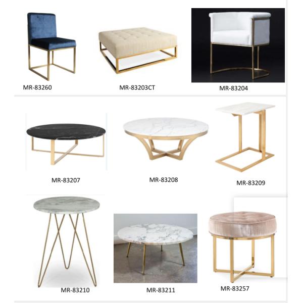 Velvet Stainless Steel upholster Long Bench Ottoman Foot Stool Bench