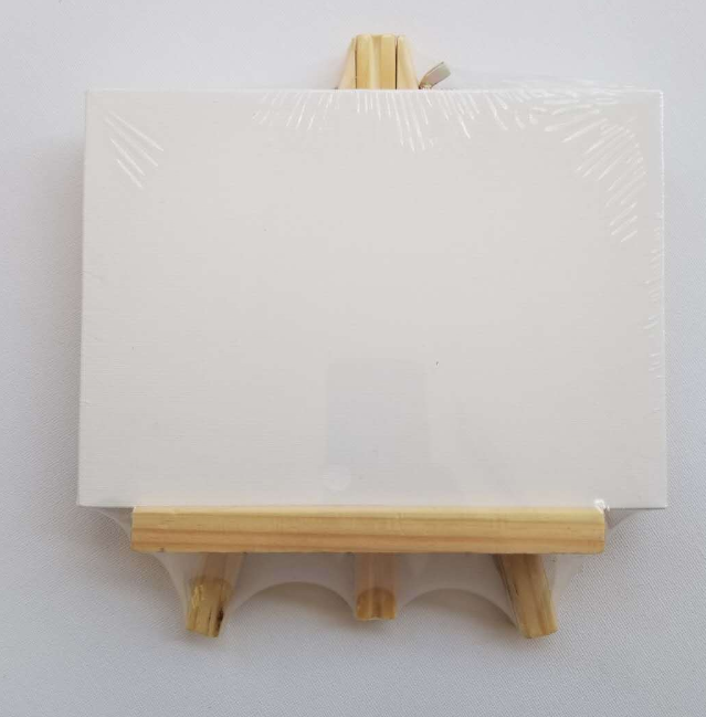 Kids Mini Easel and Art Canvas Set Canvas 10x10cm