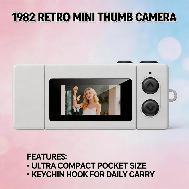 DLC LK030 Retro Mini Thumb Digital Camera 1080P Pocket Recorder Keychain USBC Rechargeable Video Photo Capture Portable Gadget