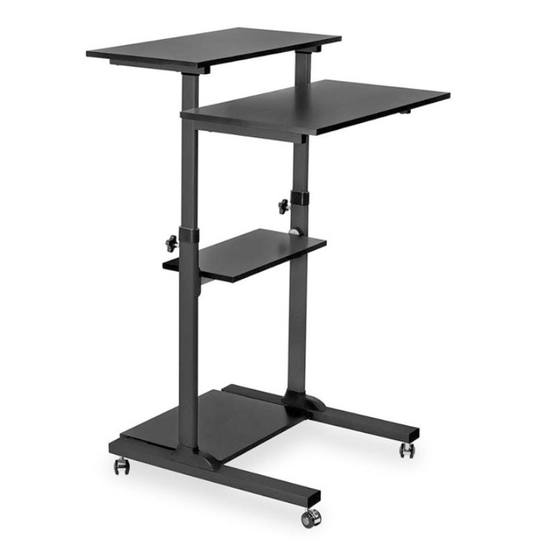 Single Movable Office Workstation Foldable Desk with Wheels and Adjustable Height