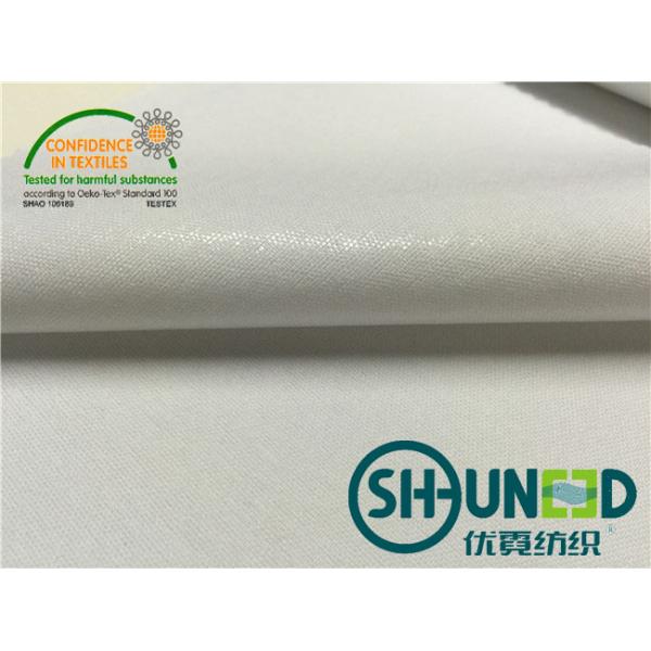 Tela 100% entrelinhando kejme'noykejme do poliéster com HDPE liso do revestimento para a camisa ocasional