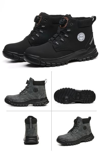 Wheat Security Work Boots Microfiber Leather Safety Boots With Stab-smash Steel Toe Kevlar Midsole And EVA Sole