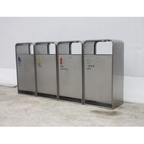 ISO14001 Stainless Steel T1mm Waste Separation Bins