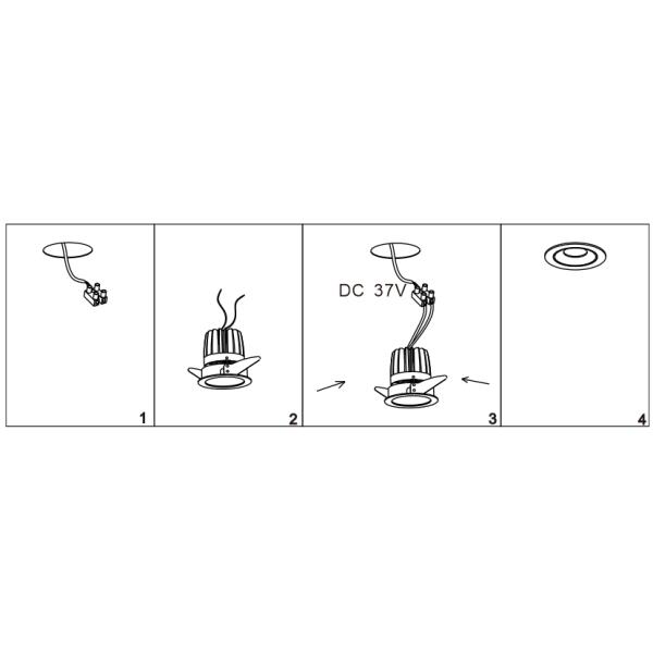 80CRI  IP20 20W LED Recessed Downlight , Citizen COB LED Ceiling Down light