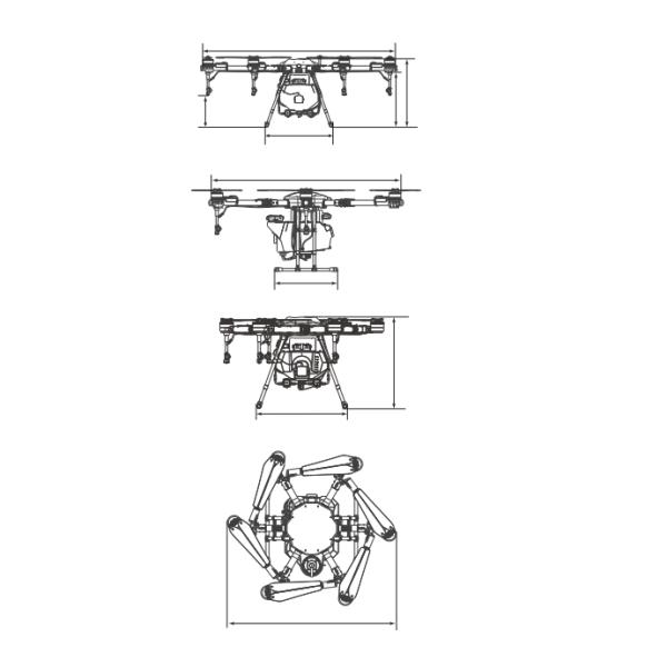 EV6 Axis Series Prático Upgrade Drone agrícola conveniente e eficiente