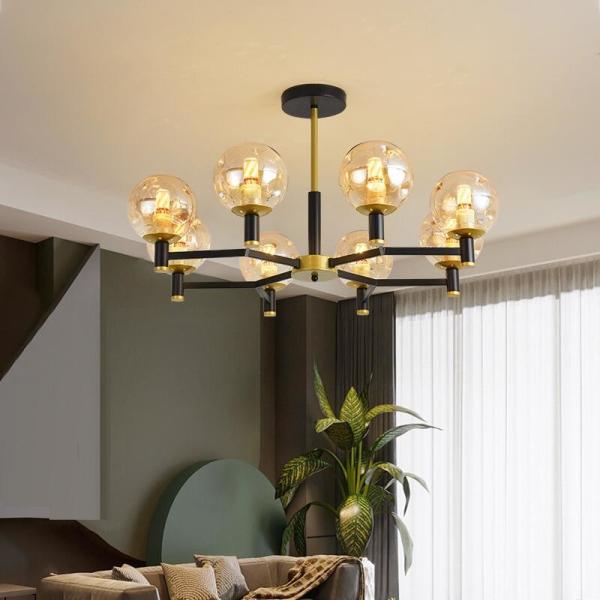 Lampes à pendentif en verre multi-tête E27 4000K 6000K Globe de verre suspendu Lampes à pendentif moderne