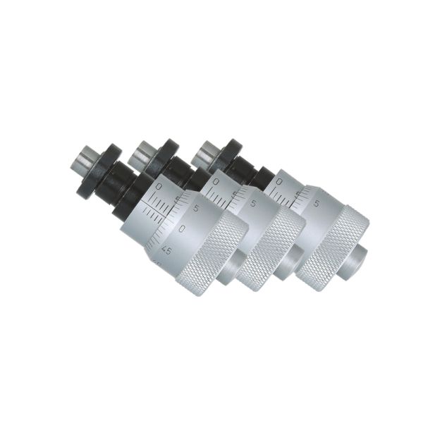 0.001 Graduation Large Diameter Thimble Micrometer Head 0-0.25 Range Ball Face with Clamp Nut