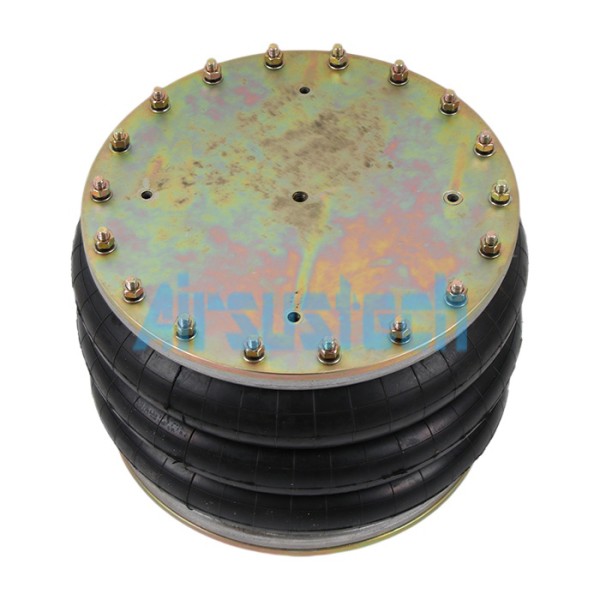 Firestone Style 312 Triple Convoluted Air Bag W01-M58-7530 Ribbed Neck Aluminum