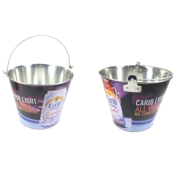 0.25mm Metal Tin Cans Wine Bucket 5L Oval Metal Bucket With Handle
