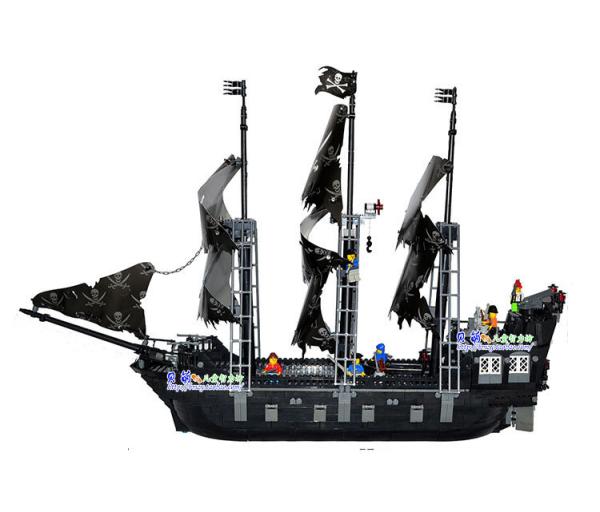 Lego-style open-Chi Black Pearl pirate ship 87010 DIY fight inserted