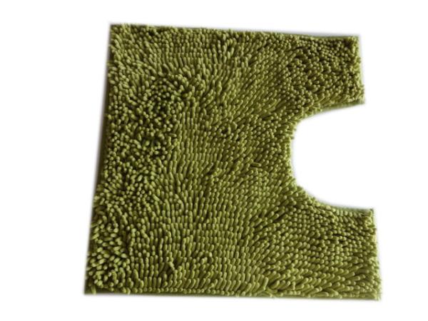 25mm Pile Height Chenille Microfiber Bathroom Mat , Olive Green