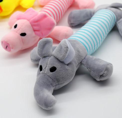 High Safety Animal Plush Toys Dog Tooth Grinding Stripe Pig BB Stick