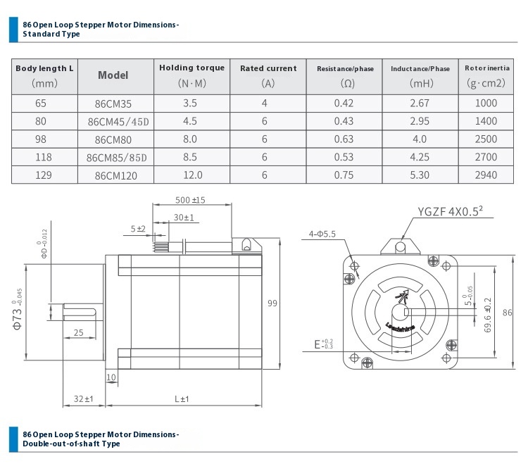 Smart 86CM45D Hybrid NEMA Stepper Motor 1.2Nm Dc24v-36v For 3D Printers Control
