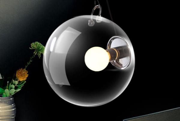 E27 25cm CE Modern Metal Glass Pendant Light For Living Room