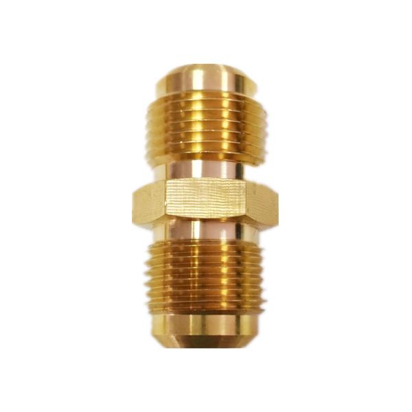 3/8 Inch Flare X 3/8 Inch Flare Brass Tube Fitting Hex Nipple brass