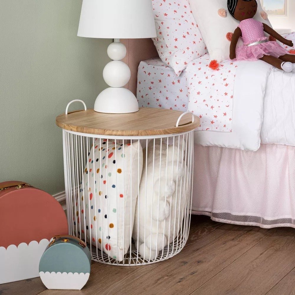 Multi Tier Metal Wire Storage Basket End Table Organizer Rack Basic House Supplies