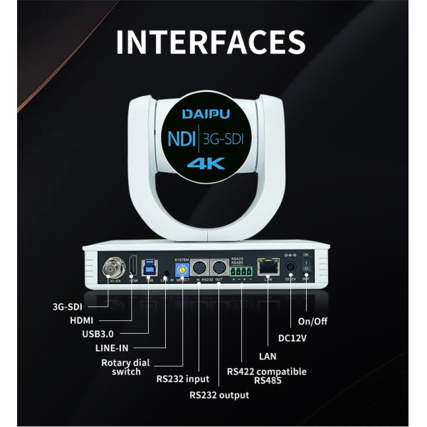 PTC-20NK NDI HX2 PoE HD-MI 3G-SDI 4K30 UHD IP Video Conference Live Streaming PTZ Camera