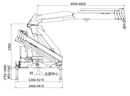 Fast Mobile City Construction Articulating Boom Crane , 5 Ton SQ5ZK3Q WITH ISO CE