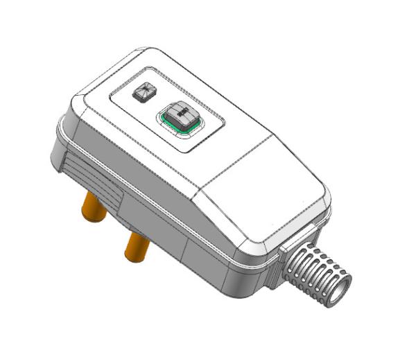 CE RoHS FCC Certified Plastic PRCD Plug 10A Current 110V-220V