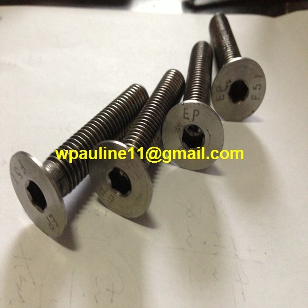 904L flat head socket screw allen hex bolt