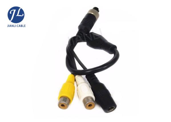 Male To Female 4 Pin Aviation Cable To RCA Video Audio Connectors Automotive Rear View Camera System