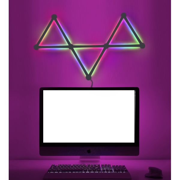 110-240V RGB Smart Splicing Glide Wall Lighting Music Sync Bar LED Light 9 Segment for Gaming Streaming Smart Home Decor