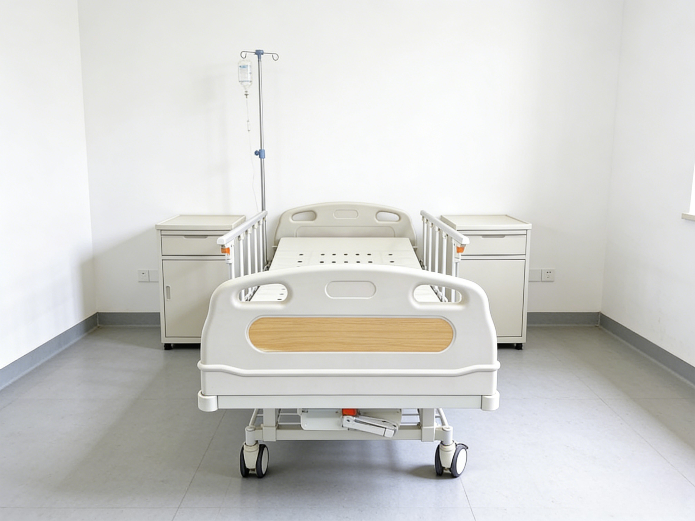 Single-Crank Manual Nursing Bed with 75° Backrest 250kg Capacity - B3-1