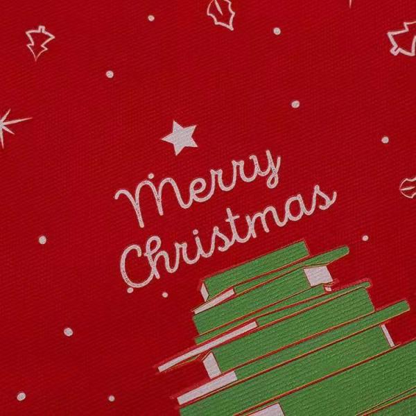 2021 hot selling  promotional customized Christmas  canvas  tote bag reusable Santa shopping bag handbag  gift for kids